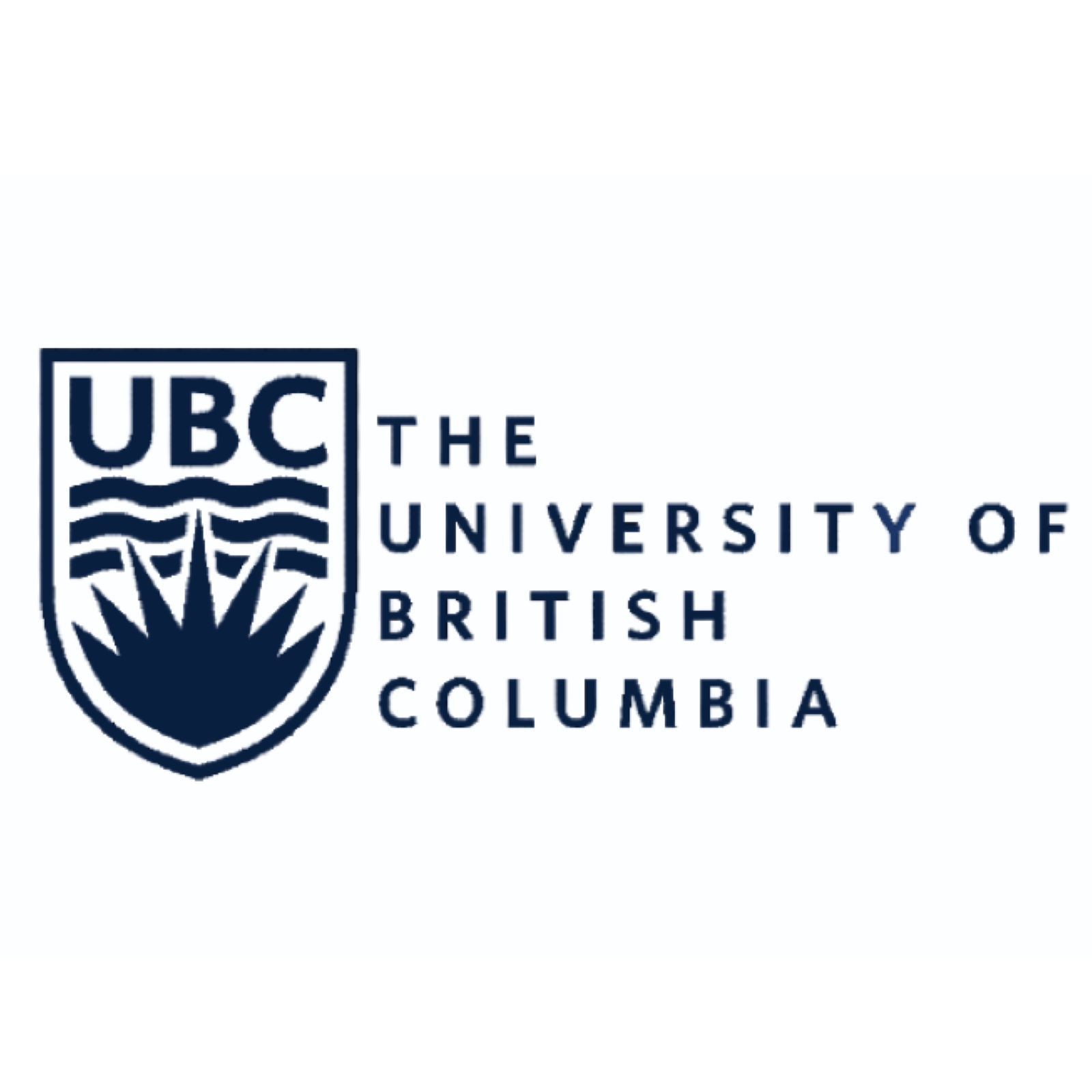 Logo of UBC with stylized waves and text reading The University of British Columbia.