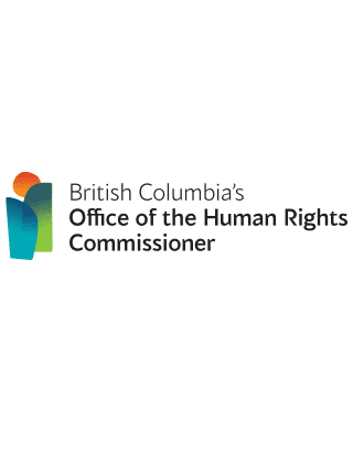 Logo of British Columbia's Office of the Human Rights Commissioner with colorful abstract human figure.