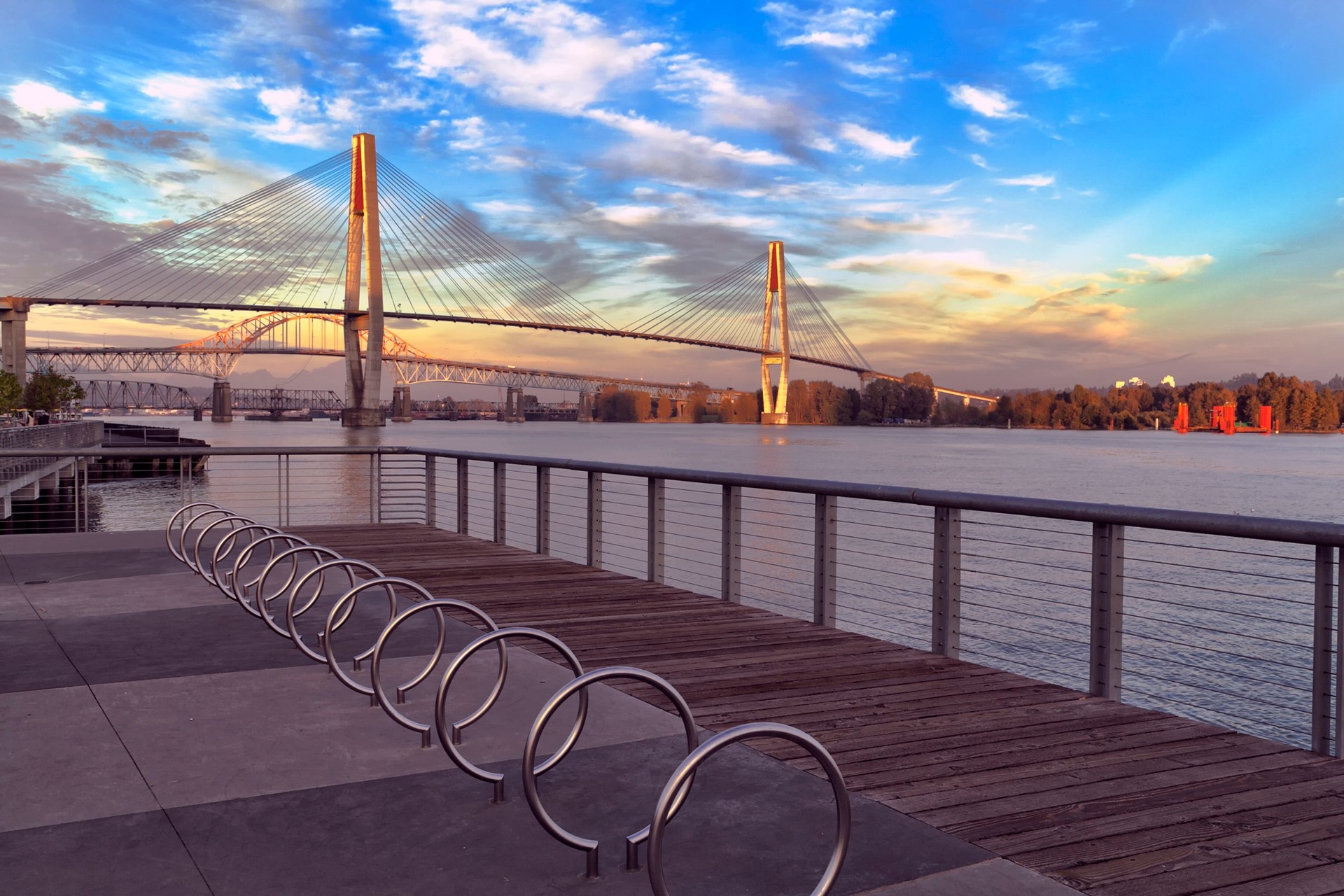 Fraser river at sunset, BC, Canada