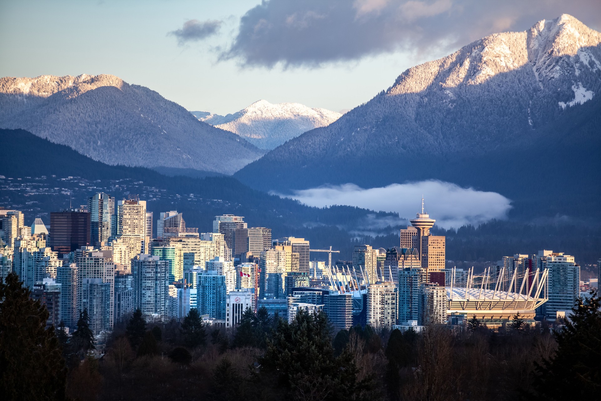 High angle view of downtown Vancouver