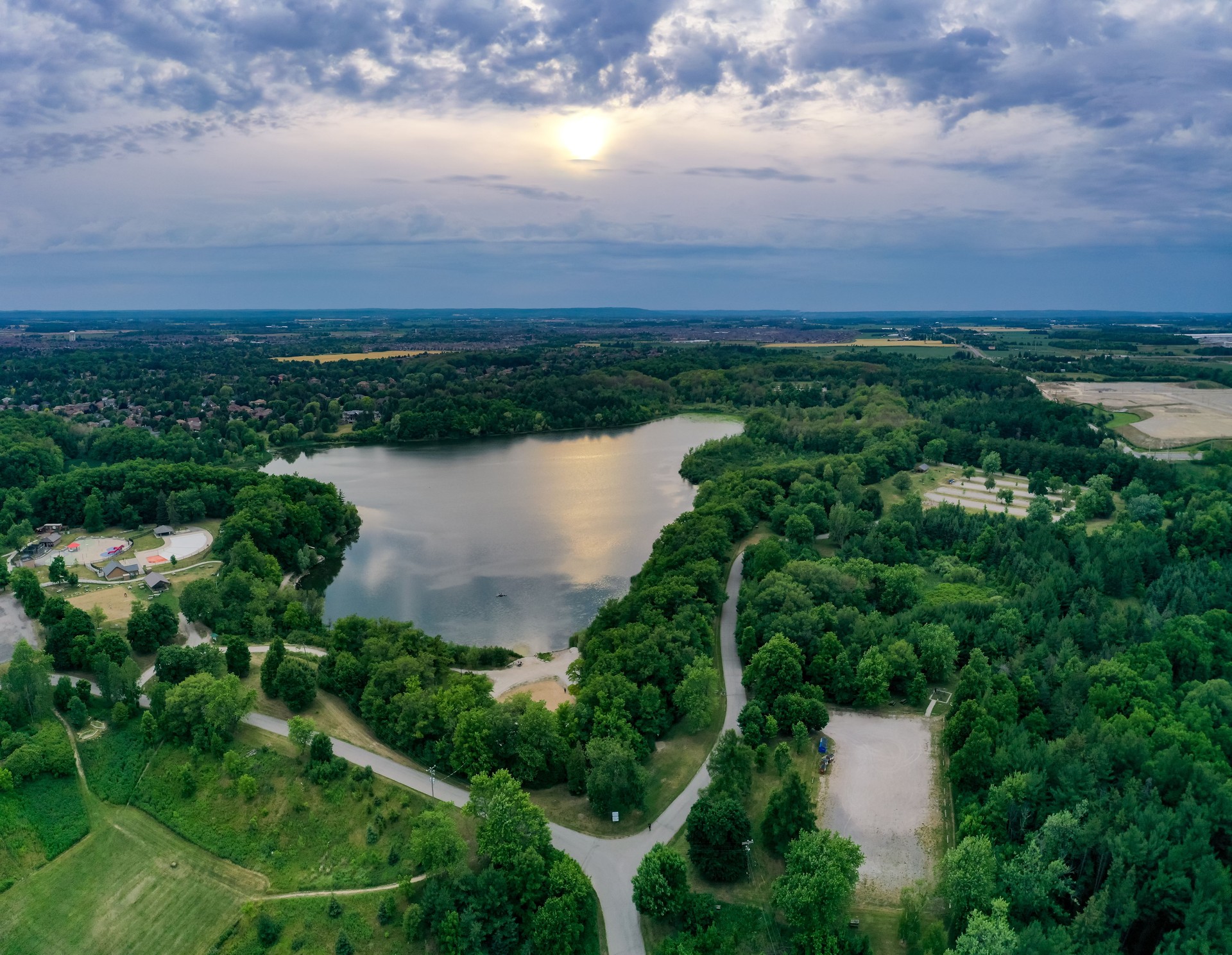 Heart Lake Conservation Park in Brampton at dusk, Ontario, Canada